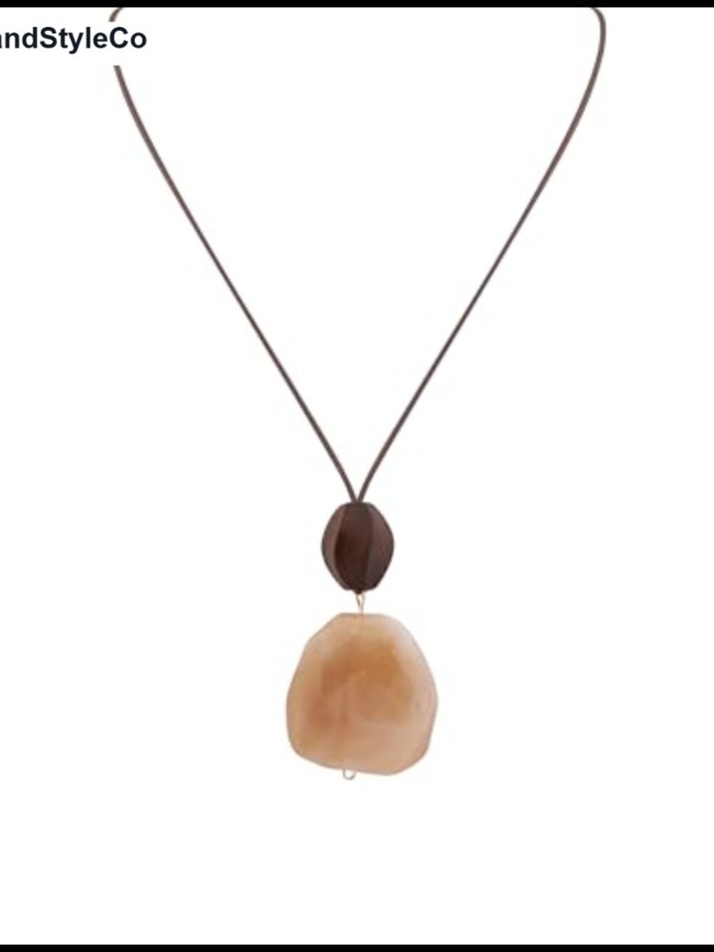 Boho Pendant Necklace Adjustable Cord Resin Stone Women Casual Evening